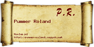Pummer Roland névjegykártya